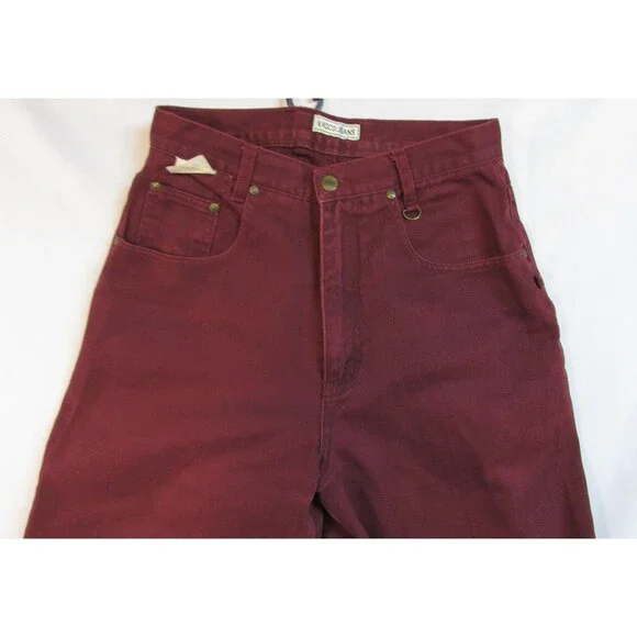 Vasco Jeans Jeans Womens 11/12 Red High Rise Tapered Relaxed Denim 100% Cotton - Picture 4 of 10